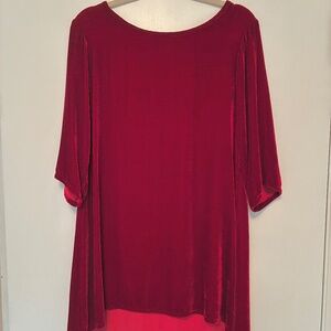 Crimson Velvet Tunic S